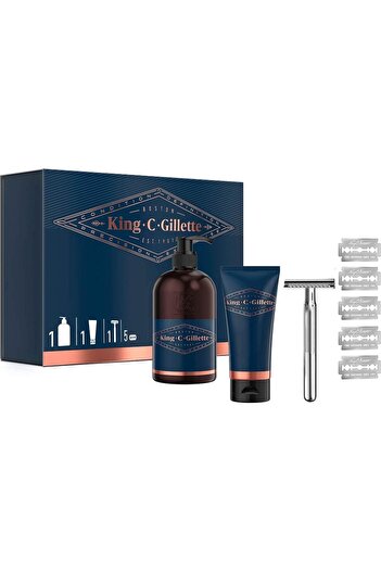 Gillette King C. Styling Set Double Edge Razor,