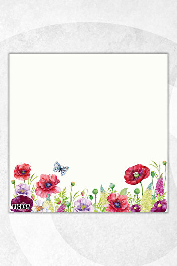 Ficksy Flower Memo Pad - 9*9 cm Size - 50 Sheets - Notepad - Memopad - Note Paper - to Do List - Notebook