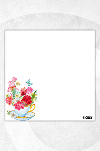 Ficksy Flower Memo Pad - 9*9 cm Size - 50 Sheets - Notepad - Memopad - Note Paper - to Do List - Notebook