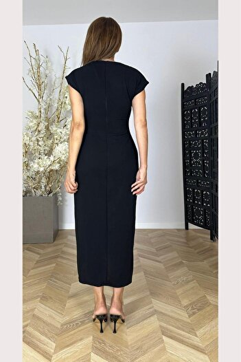 gesmoda G1541 Button Detailed Dress Black
