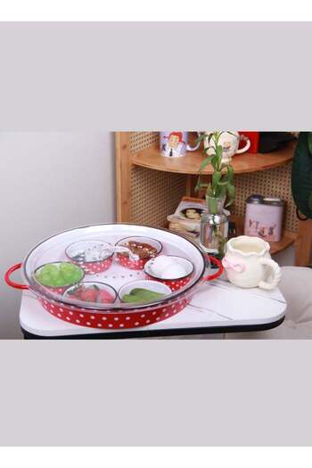 Generic Breakfast Tray with Lid and Serving Bowls