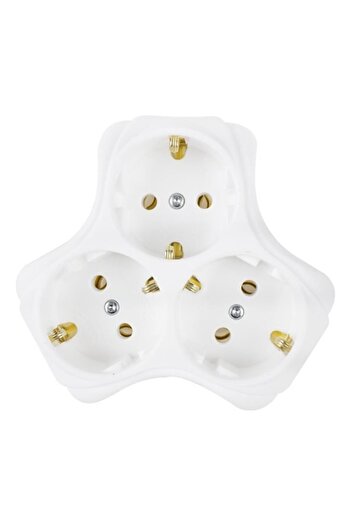 Almera Yonca 3-Pin White Grounded Plug