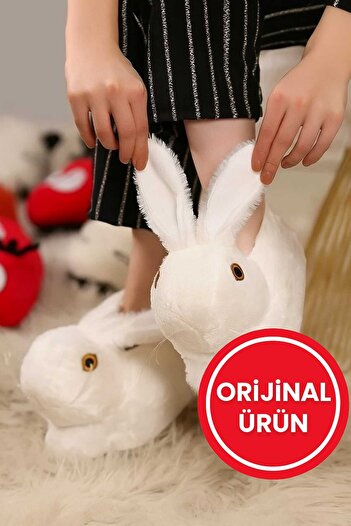madam gold Rabbit Figured Plush Slippers Home Slippers Unisex Rabbit Slippers