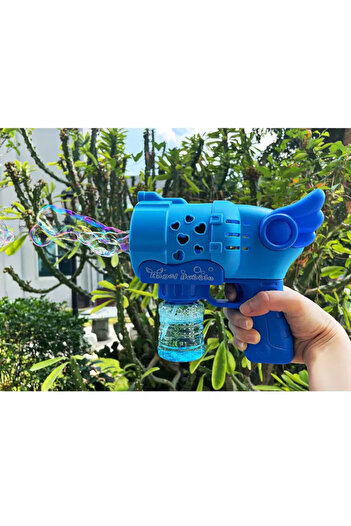 LUDIRO Pistol pentru Baloane de Sapun cu 6 Gauri, Ingeras, 18.5x8.5x17 Cm, Albastru