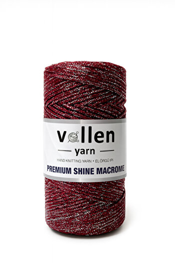 vollen yarn Glitter Macrame Cord 100g 150m Premium Shine – Polyester Bag Cord, Supla and Bracelet Cord