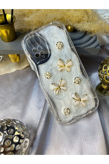 Rivor Xiaomi Redmi 10 Uyumlu Kılıf Kamera Korumalı Kelebek Ve Çiçek Kabartmalı Desenli Kapak