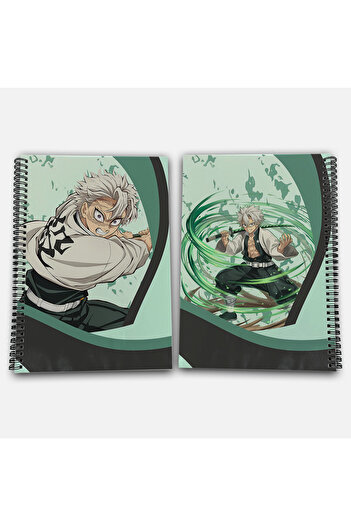 Define Moyas Demon Slayer Sanemi Unlined A4 School Notebook 72 Sheets Model 3
