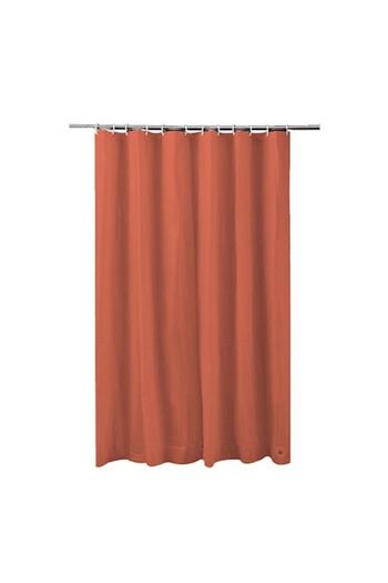 FRANDIS Textile Shower Curtain, Frandis, 180x200 cm, Polyester, Brick Color, Terracotta Pattern