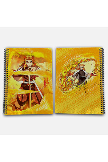 Define Moyas Demon Slayer Rengoku Striped A4 School Notebook 72 Sheets Model 2