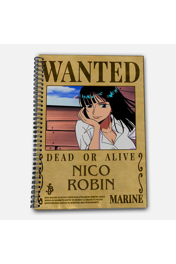 Define Moyas One Piece Robin Checkered A4 School Notebook 72 Sheets Model 1 - Straw Hat Series