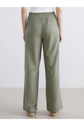 LC Waikiki Elastic Waist Textured Wide Leg Women's Trousers