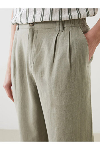 LC Waikiki Standard Pattern Linen Blended Men's Trousers
