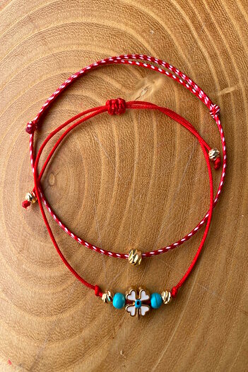 Shepidi 2-Piece Clover-Shaped Marteniçka Lucky Bracelet