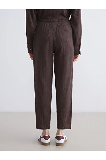 LC Waikiki Elastic Waist Textured Muslin Women's Trousers