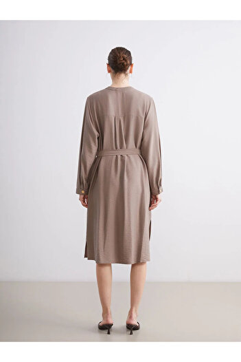 LC Waikiki Crew neck linen look shirt dress