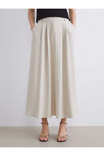 LC Waikiki Linen Blend Pleated Skirt