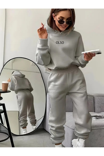 macklin Unisex Ανδρικά Γυναικεία Σετ φόρμας Olso με στάμπα Oversize 3 νημάτων με κουκούλα