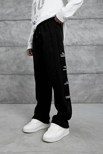 NOMARC Black Unstoppable Lettering Baggy Fit Sweatpants