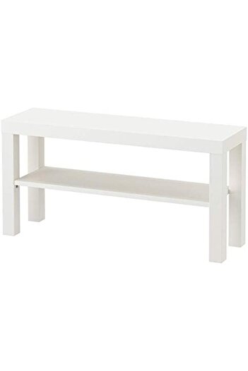 Generic TV Stand White Media Console Table, 90×26×45 cm
