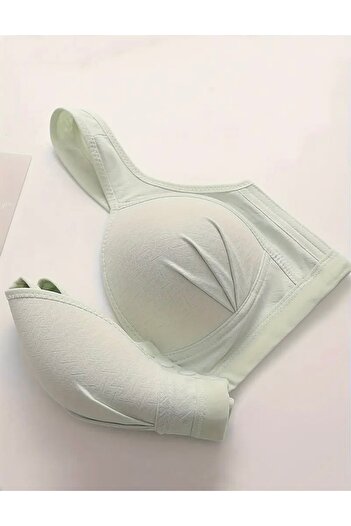 SATTENS Front Button Hollow-Out Unbuttressed Bra - Thick Strap Comfortable Stretchy Soft Mold Bra