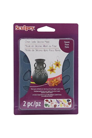 Sculpey Flowers Oven Safe Silicone Mold Clay Tool