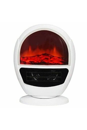 AisHa StoRe OnliNe Aeroterma electrica, tip semineu, putere 500W-1500W, oprire automata, portabila, alb