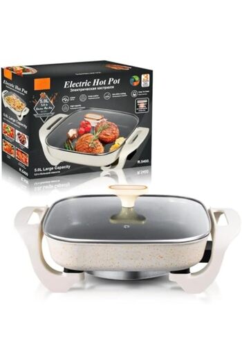 Generic 5L Hot Pot with Nonstick Coating | Electric Skillet Multi-Cooker | Household Cooking Pot
