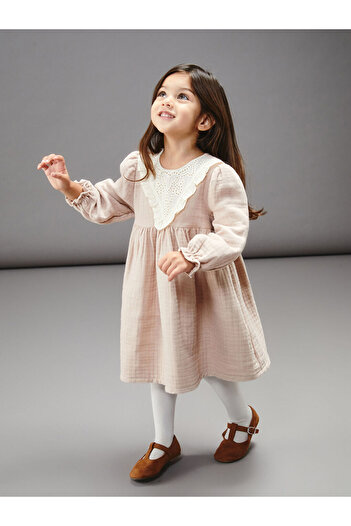 LC Waikiki Baby Collar Muslin Baby Girl Dress
