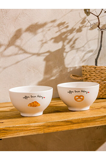LC Waikiki Create Your Style from Uzg Store |   Printed Ceramic Bowl Set of 2 14 cm