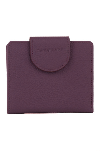 TANGCARF Nis Small Women's Wallet Genuine Leather with Card and Cash Compartments Purple