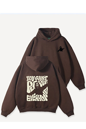 PENTHİLUS Geometric Pattern Hooded Sweatshirt - Front and Back Graphic Design, Kangaroo Pocket