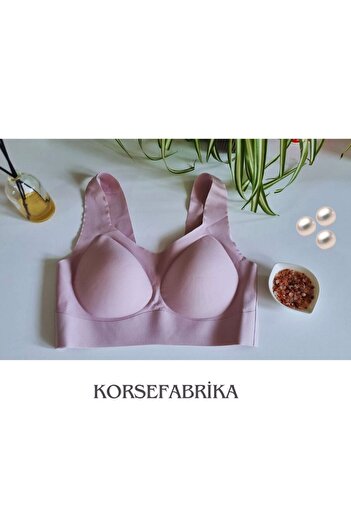 KORSEFABRİKA Thick Strap Padded Wireless Invisible Non-Marking Laser Bra