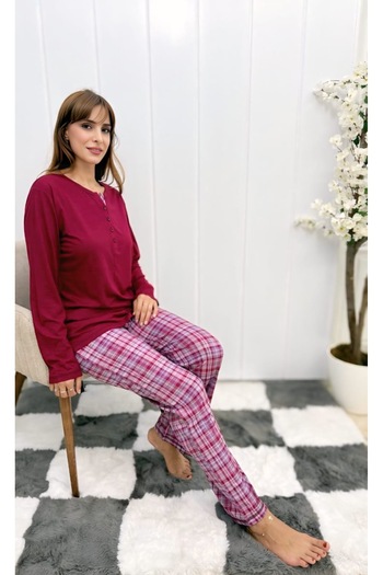 AYSUN TEKSTİL New Product... Cotton Modal Relaxed Fit Soft Fabric Sports Women Pajama Set