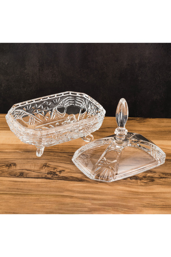 GREEN APPLE Glass jar with lid and legs - practical elegance in serving and storing