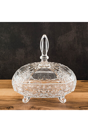 GREEN APPLE Glass jar with lid and legs - practical elegance in serving and storing