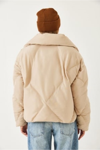 JUPİTER GLOBAL TRADİNG Premium Women's Puffer Jacket M-Beige