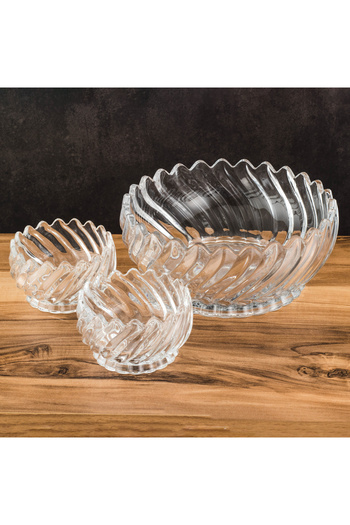 delı glassware Glass Yogurt Set - Large with 6 Small Yogurts | Practical Elegance for Perfect Serving