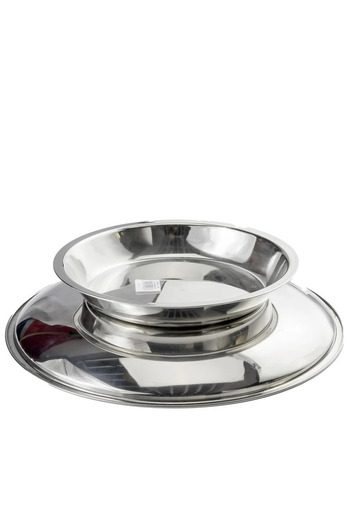 ELEGANT HOME Rice Dish with Heavy Stainless Steel Stand 32cm