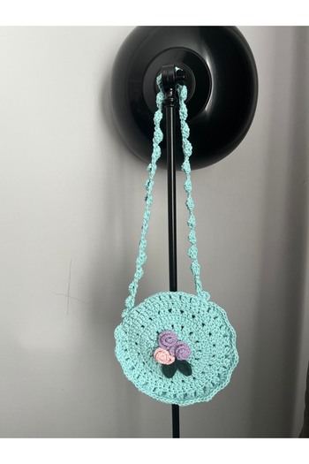 Moonstar Home Handmade Macrame Bag with Floral Pattern