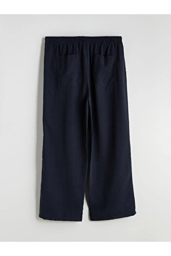 LC Waikiki Xside Navy Blue Women's Wide Leg Trousers with Elastic Waist