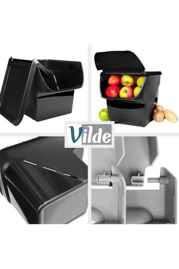Vilde Vegetable Storage Container with Black Lid 13 liters
