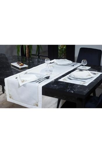 busrasdesign Lux Grup Jasmine Cocktail Napkin 2-Pack Gold Glitter