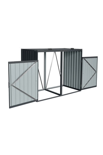 Martin Corturi Evenimente Metal L-shaped waste bin with 2 bins BS-MK2 - 80 x 160 x 122 cm anthracite