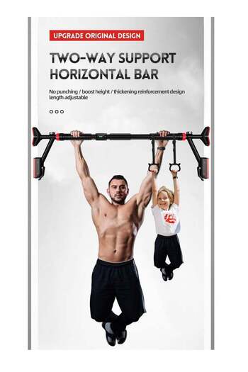 Abg Door Pull-Up Bar Without Screws, Adjustable Lock, Wall-Mounted Trainer