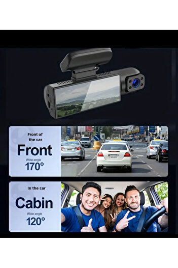 Generic Brand New Three-Lens Dash Cam – Triple Camera System with HD Night Vision, Loop Recording & Reverse