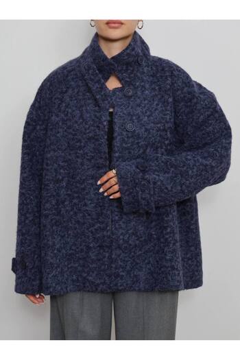 Lady Pixie Women's Neck Detailed Lined Cashmere Jacket