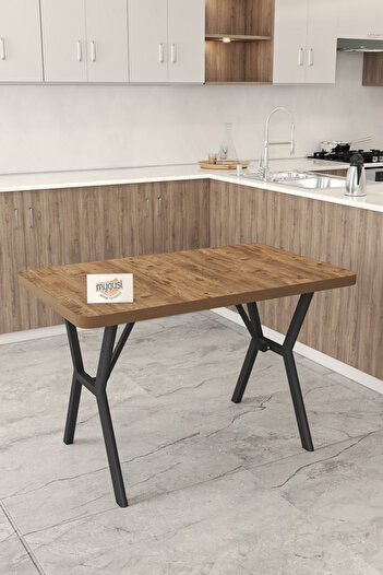 Mygusi Gnr 70x110cm Sabit Atlantik Mutfak Masası Takımı, Yemek Masası, 4 Modern Cappucino Sandalye