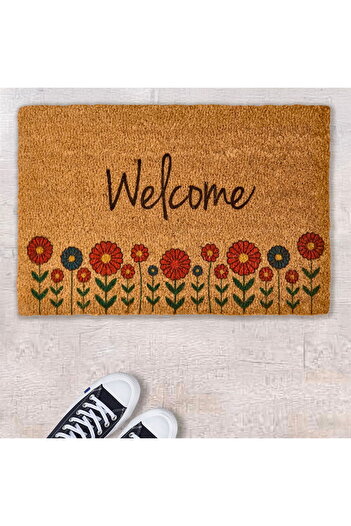 Chilai Home Blattern Koko Flower Patterned Welcome Door Mat - Colorful - 40X60 cm