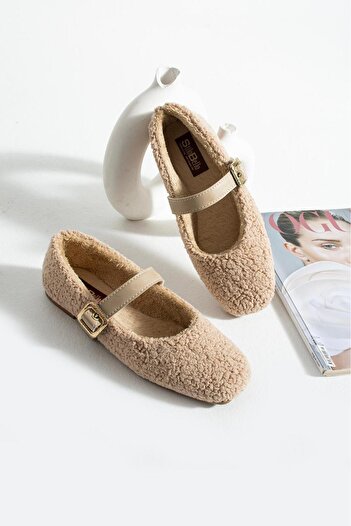 SWORD Winter Woolen Casual Ballerinas |   Shoes with Pearl and Seal Accessories |   Home Office Outdoor Women's Ballet Flats