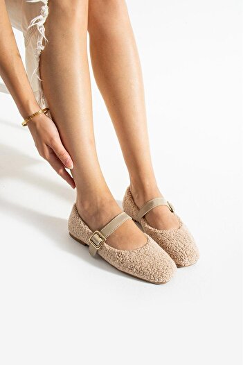 SWORD Winter Woolen Casual Ballerinas |   Shoes with Pearl and Seal Accessories |   Home Office Outdoor Women's Ballet Flats